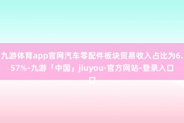 九游体育app官网汽车零配件板块贸易收入占比为6.57%-九游「中国」jiuyou·官方网站-登录入口