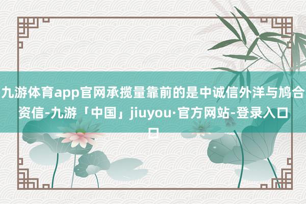 九游体育app官网承揽量靠前的是中诚信外洋与鸠合资信-九游「中国」jiuyou·官方网站-登录入口